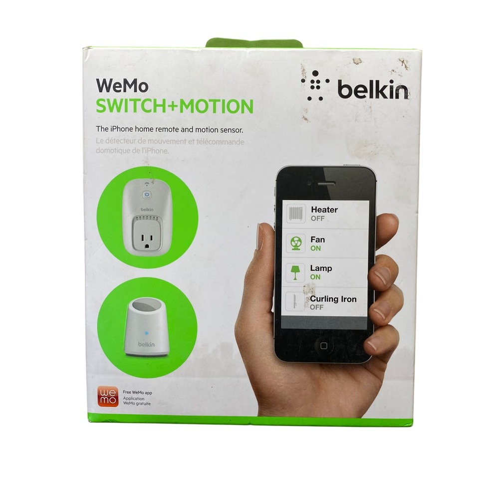Belkin WeMo Switch + Motion Sensor F5Z0340fcAPL Smart Home Wi-Fi Bundle NEW
